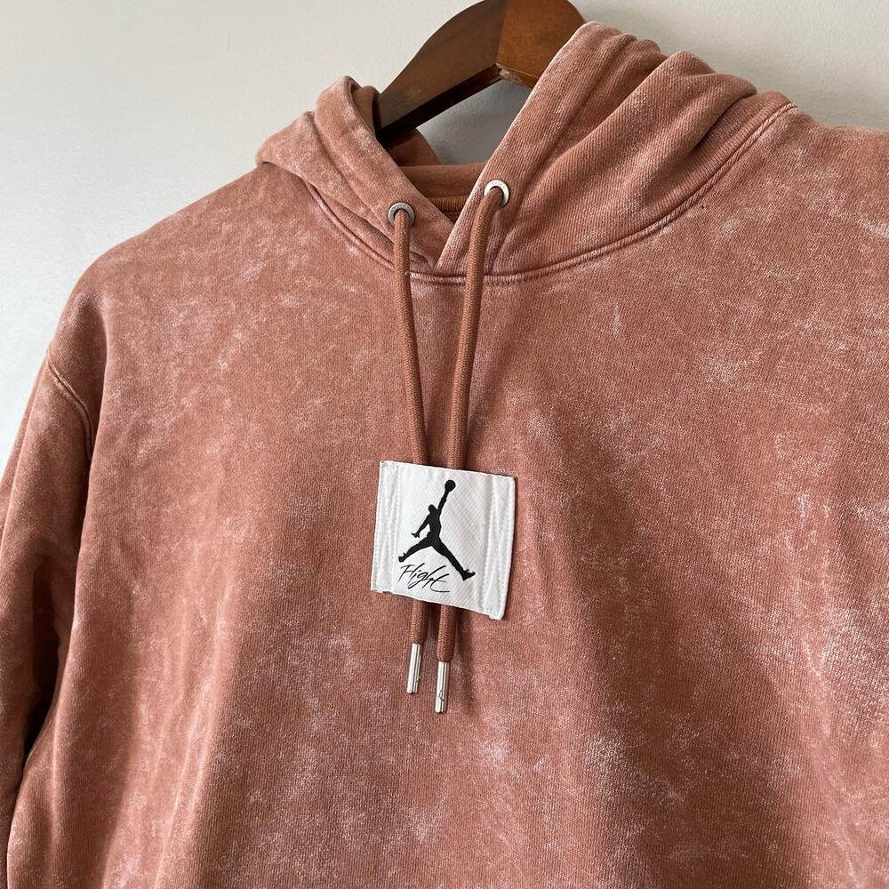 Nike Jordan Flight Fleece Hoodie Acid Wash Pullover Air jordan Orange sz M - Picture 6 of 13